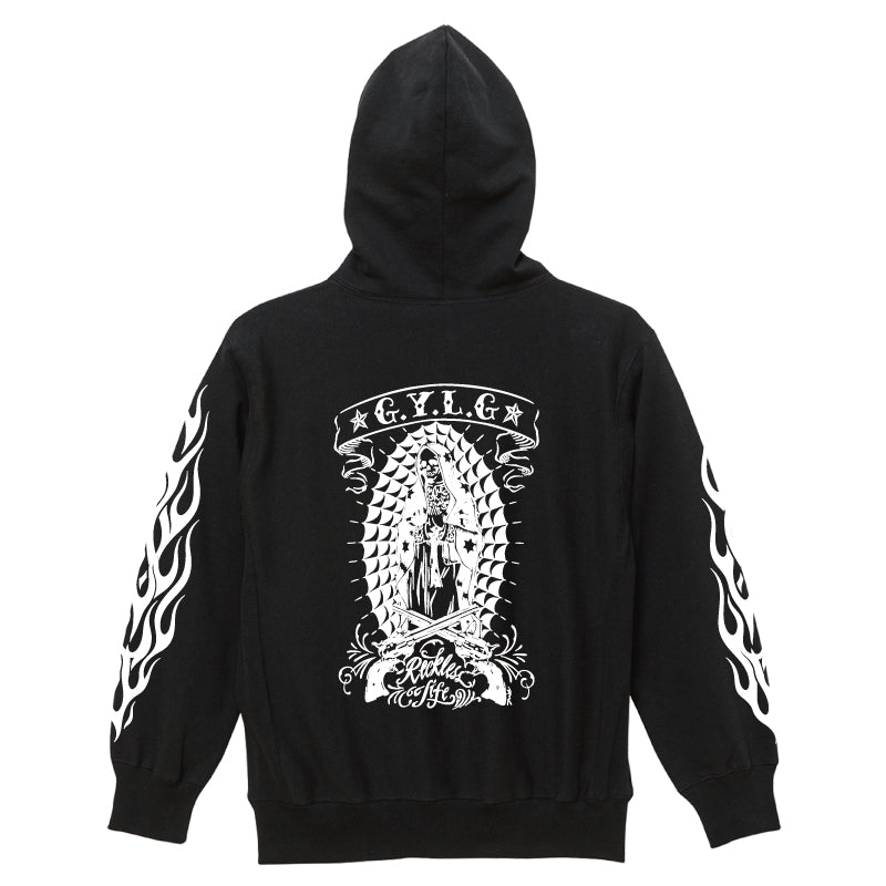 ✦12oz✦裏起毛SWEAT HOODIE BK/MARIA&FLAMES✦10月初旬納品プレオーダー✦