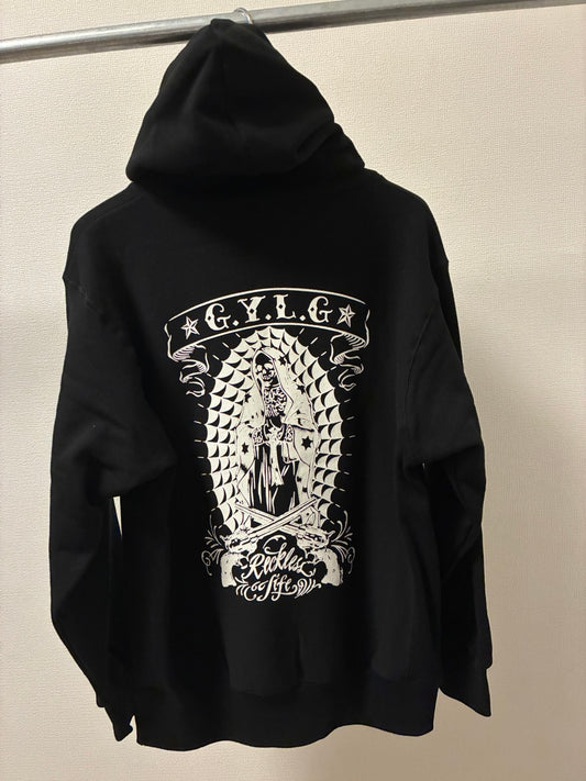 ✦SOLD OUT✦L/S 12oz Fleece Lined Sweat Hoodie BLACK ✦GUNS&MARIA✦