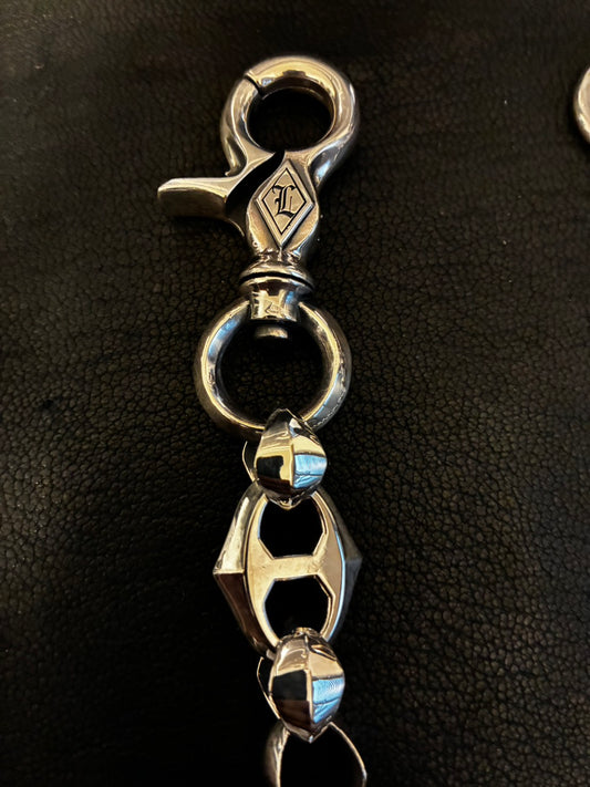 LOADED/BSOL 950SV Anchor&Diamond Shape Wallet Chain Type-02 Black Manba