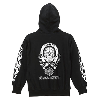 ✦12oz✦SWEAT ZIP HOODIE BK/GYLG×ROX TATTOO WORKS✦10月初旬納品プレオーダー✦