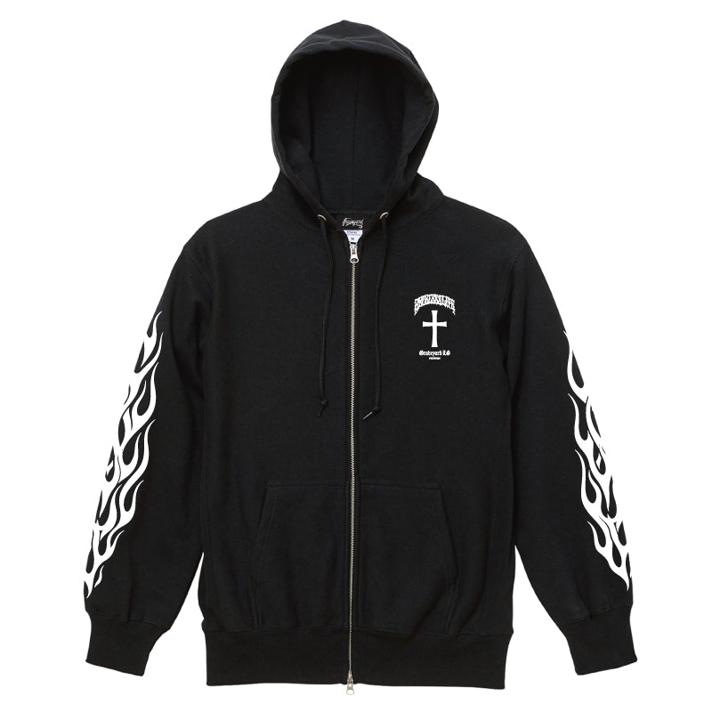 ✦12oz✦SWEAT ZIP HOODIE BK/GYLG×ROX TATTOO WORKS✦10月初旬納品プレオーダー✦