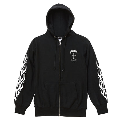 ✦12oz✦SWEAT ZIP HOODIE BK/GYLG×ROX TATTOO WORKS✦10月初旬納品プレオーダー✦