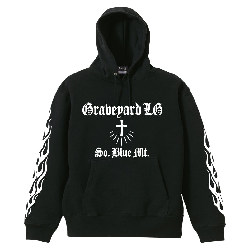 ✦10oz✦SWEAT  HOODIE BK/Graveyard LG&FLAMES✦10月初旬納品プレオーダー✦