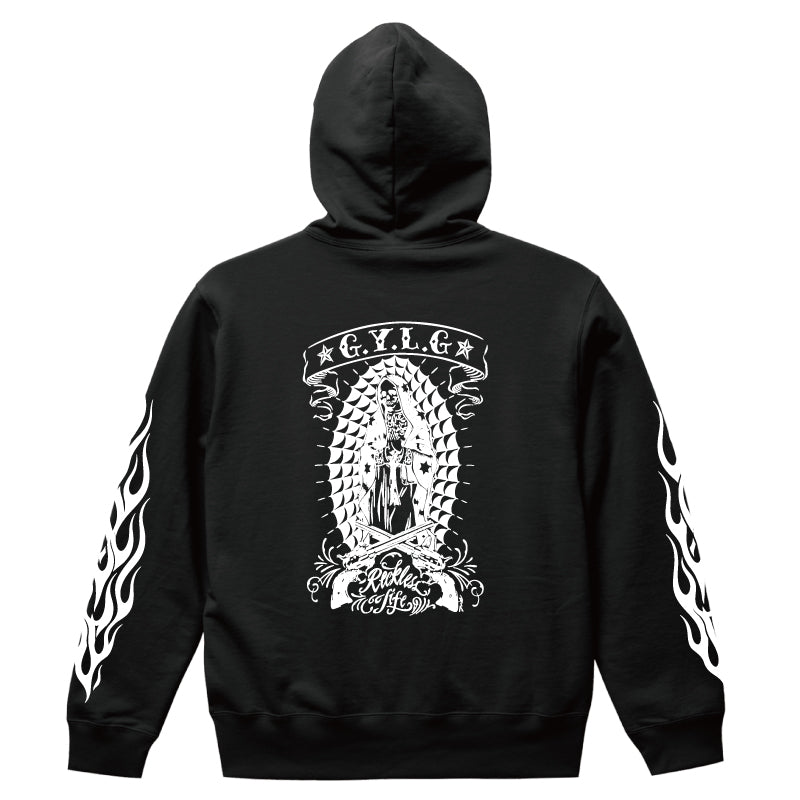 ✦10oz✦SWEAT ZIP HOODIE BK/MARIA&FLAMES✦10月初旬納品プレオーダー✦