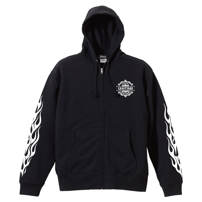 ✦10oz✦SWEAT ZIP HOODIE BK/MARIA&FLAMES✦10月初旬納品プレオーダー✦
