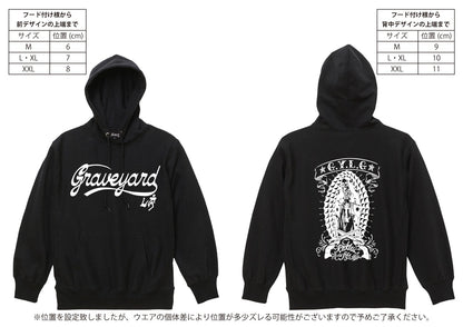 ✦SOLD OUT✦L/S 12oz Fleece Lined Sweat Hoodie BLACK ✦GUNS＆MARIA✦