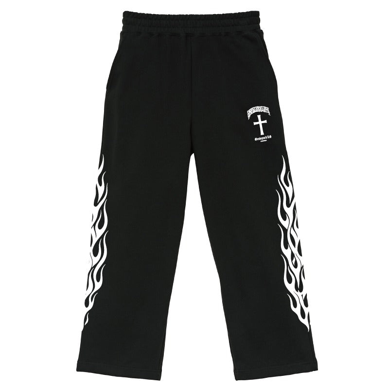 ✦10oz✦WIDELEG SWEATSWEAT PANTS FLAMES✦10月初旬納品プレオーダー✦