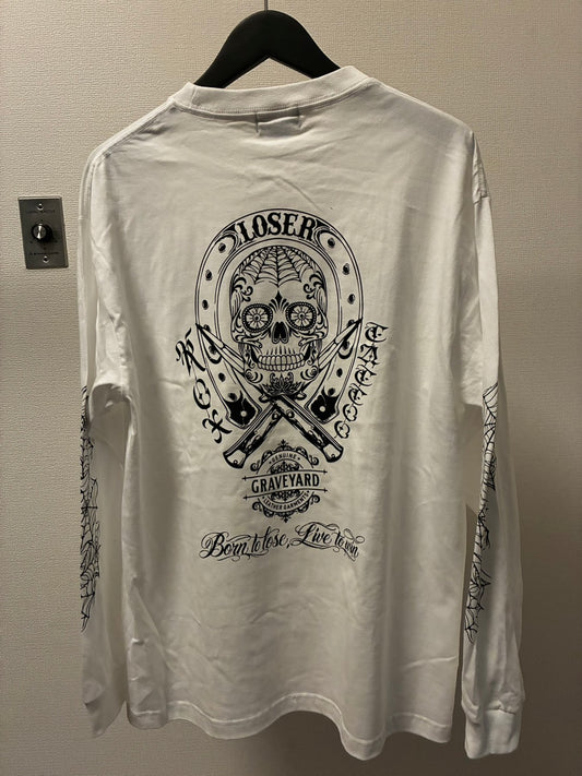 ◆11月中旬〜12月初旬納品プレオーダー◆L/S TEE GYLG×ROX TATTOO WORKS 〈WH×BK〉