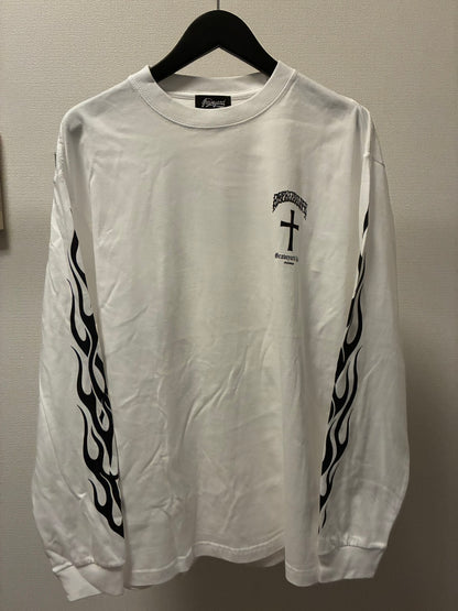 ◆11月中旬〜12月初旬納品プレオーダー◆L/S TEE GYLG FIRE&X-LOGO〈WH×BK〉