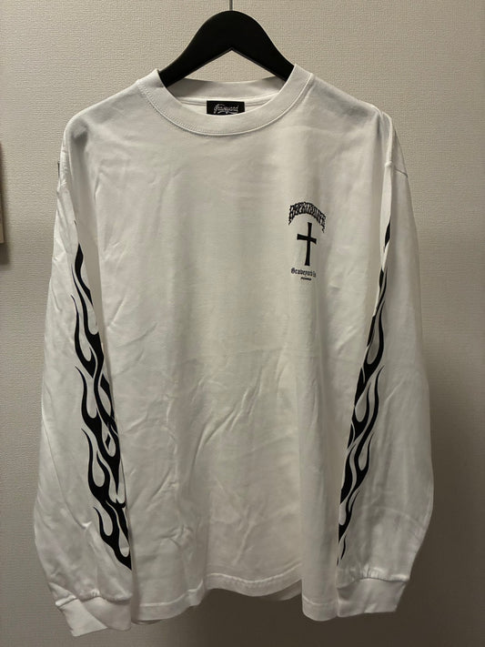 L/S TEE GYLG FIRE&X-LOGO〈WH×BK〉