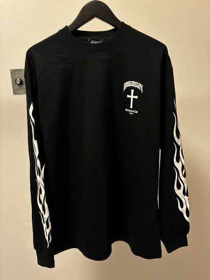 ◆11月中頃〜12月初旬納品プレオーダー◆L/S TEE GYLG FIRE&X-LOGO〈BK×WH〉