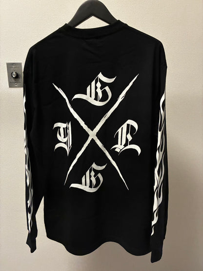 ◆11月中頃〜12月初旬納品プレオーダー◆L/S TEE GYLG FIRE&X-LOGO〈BK×WH〉
