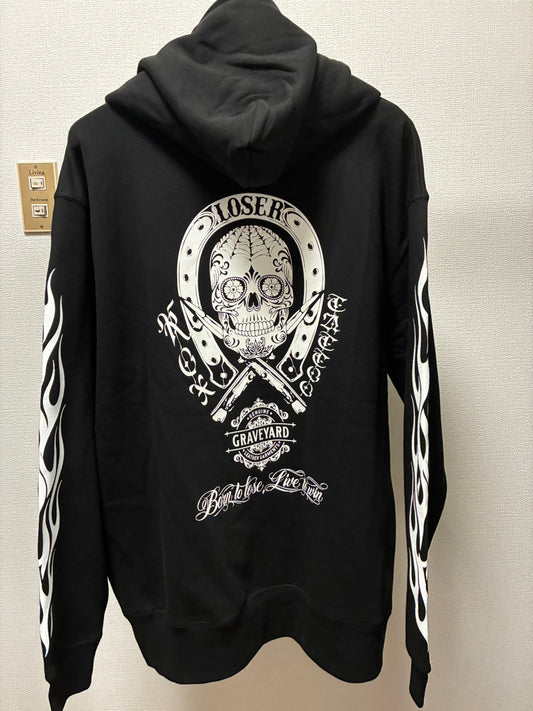 ✦10oz✦SWEAT ZIP HOODIE BK/GYLG×ROX TATTOO WORKS✦11月中旬〜12月初旬納品プレオーダー✦