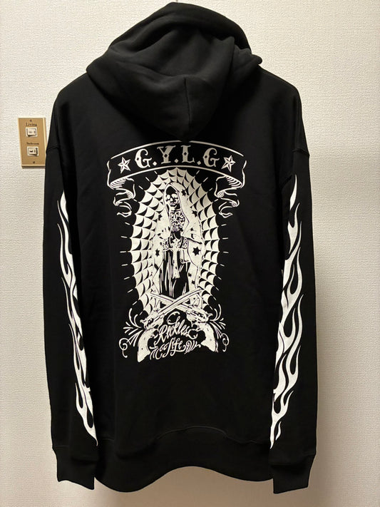 ✦10oz✦SWEAT ZIP HOODIE BK/MARIA&FLAMES✦11月中旬〜12月初旬納品プレオーダー✦