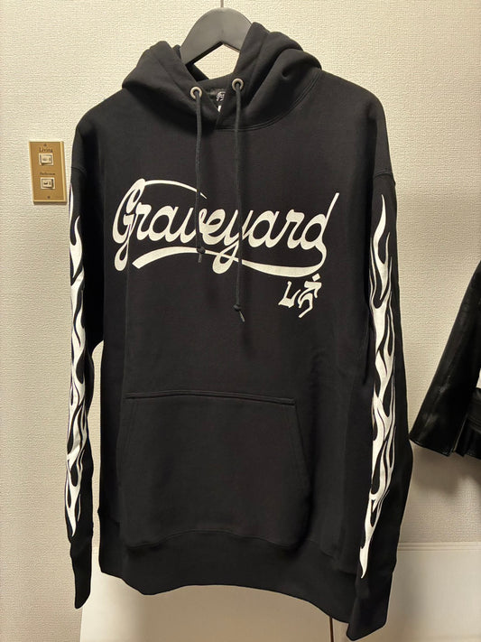 ✦12oz✦裏起毛SWEAT HOODIE BK/MARIA&FLAMES✦11月中旬〜12月初旬納品プレオーダー✦