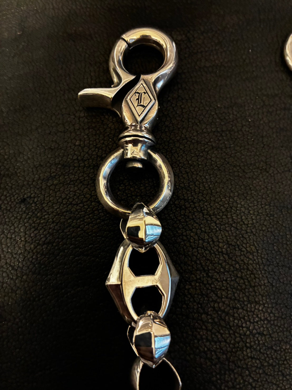 LOADED/BSOL 950SV Anchor＆Diamond Shape Wallet Chain Type-02 Black Manba