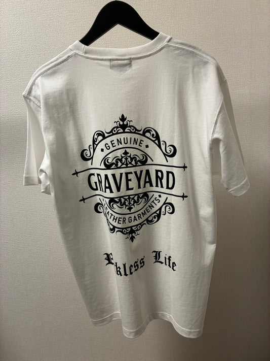 ✦7月中旬入荷プレオーダー✦S/S TEE 7.1oz ✦Graveyard LOGO✦WH×BK