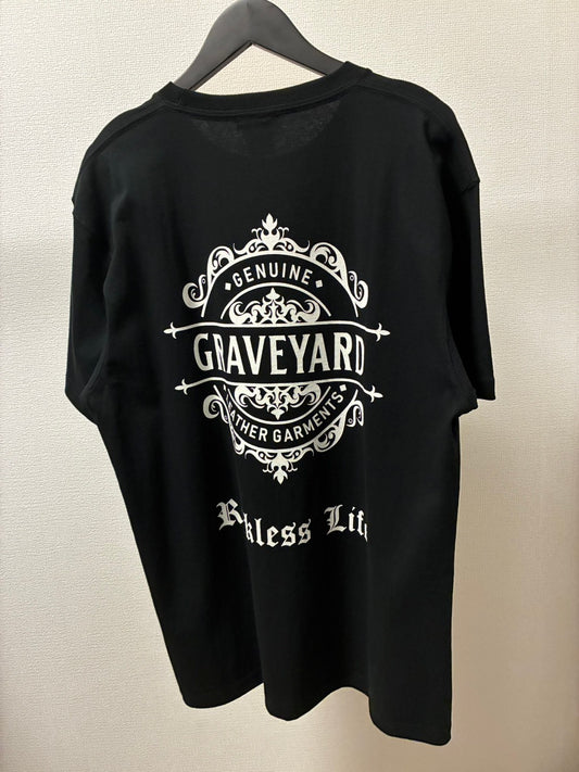 ✦7月中旬入荷プレオーダー✦S/S TEE 7.1oz ✦Graveyard LOGO✦BK×WH