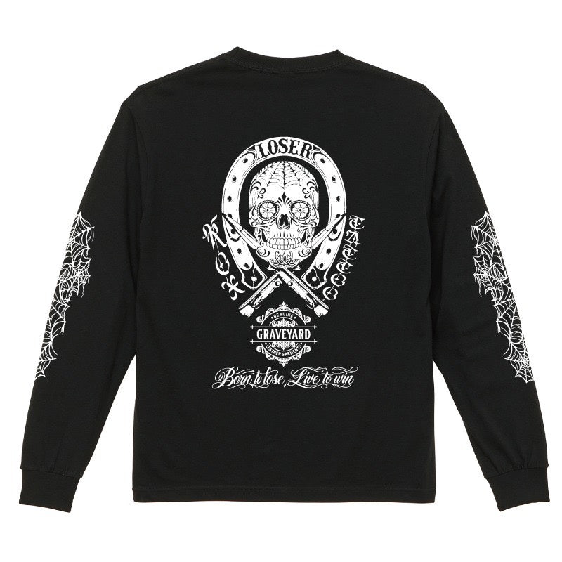 ◆8月中旬納品プレオーダー◆L/S TEE GYLG×ROX TATTOO WORKS 〈BK×WH〉