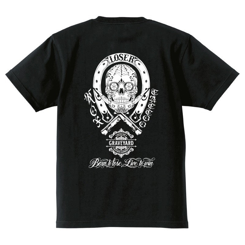 ◆8月中旬納品プレオーダー◆S/S TEE GYLG×ROX TATTOO WORKS 〈BK×WH〉