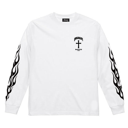 ◆8月中旬納品プレオーダー◆L/S TEE GYLG FIRE&X-LOGO〈WH×BK〉