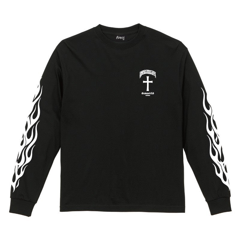 ◆8月中旬納品プレオーダー◆L/S TEE GYLG FIRE&X-LOGO〈BK×WH〉
